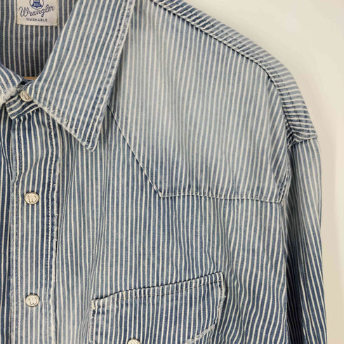 ラングラー Wrangler  別注ダメージ ヒッコリーシャツ メンズ JPN:L